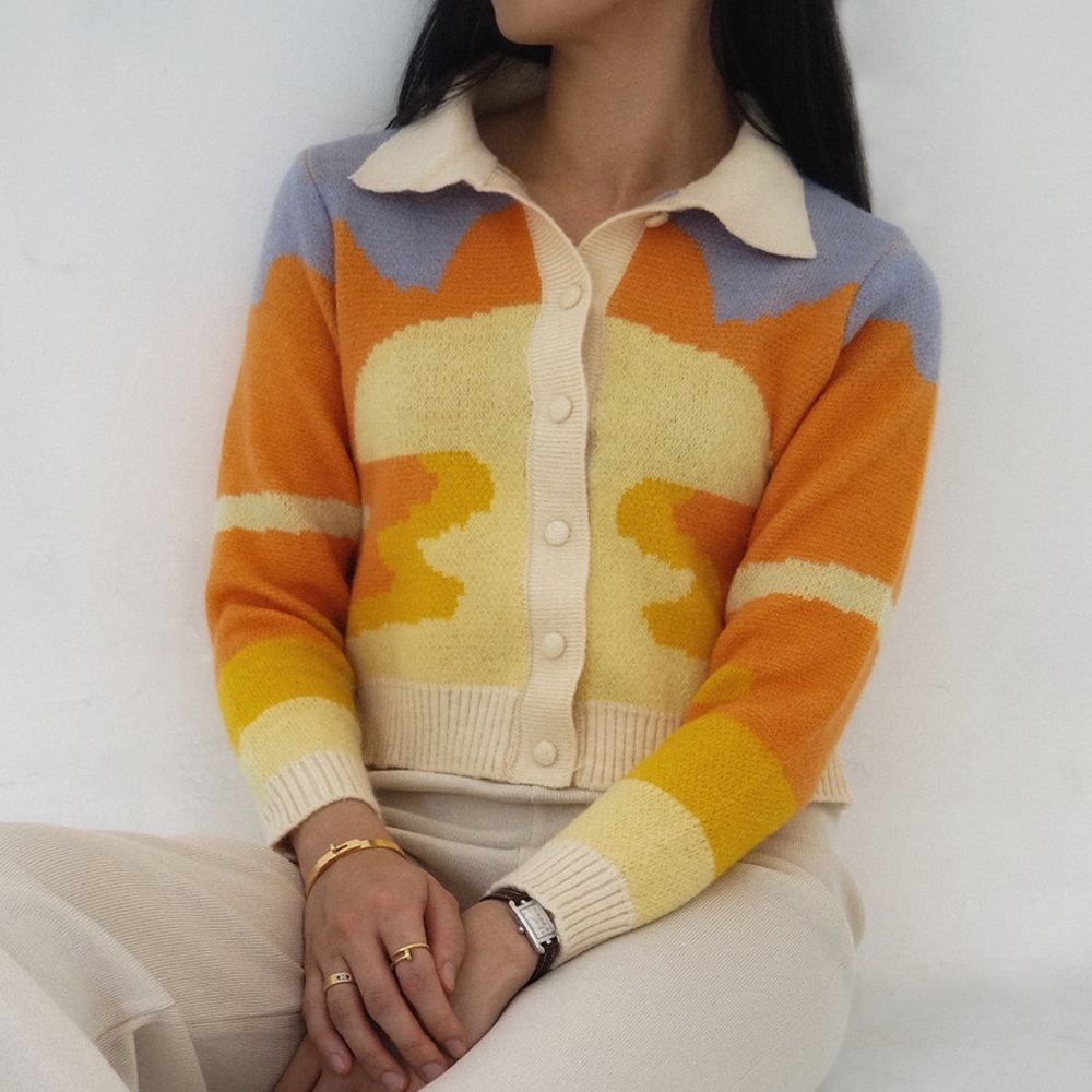 Moon & Madison Multicolor Wave Cardigan